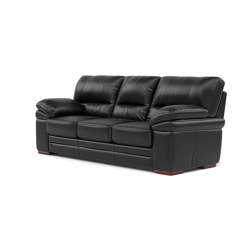 Gino 3 Seater Sofa - 3 Seater Sofa Cat 60 — Cat-60/22 Montana Jet Black / Wooden Feet, gallery image 3