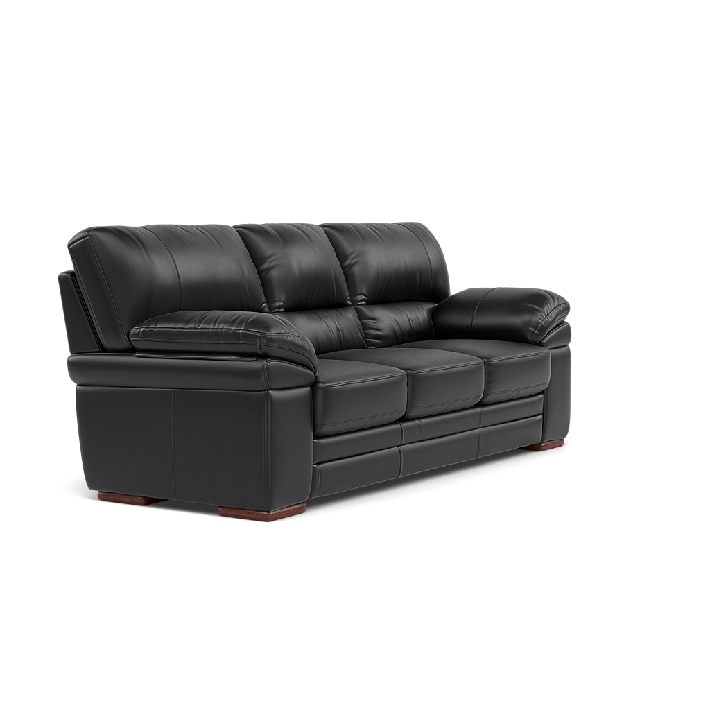 Gino 3 Seater Sofa - 3 Seater Sofa Cat 60 — Cat-60/22 Montana Jet Black / Wooden Feet, gallery image 1
