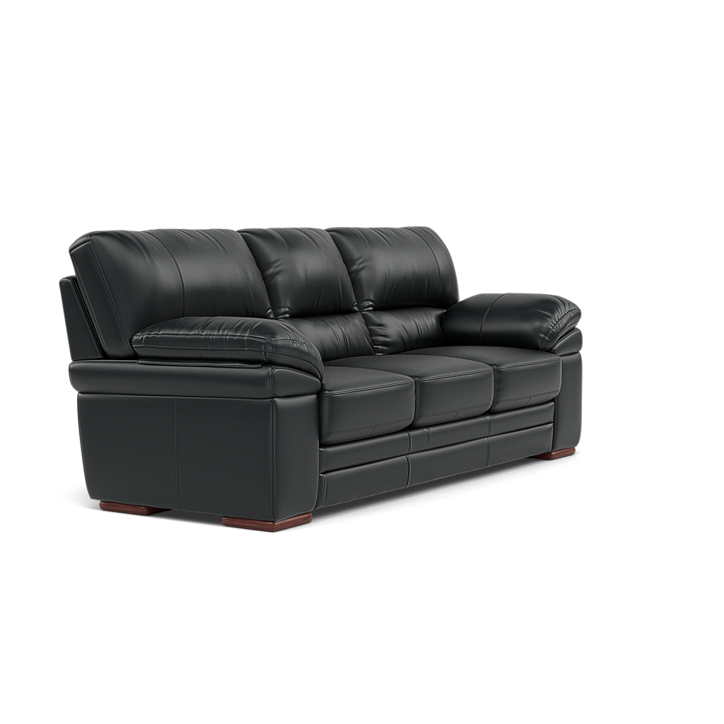 Gino 3 Seater Sofa - 3 Seater Sofa Cat 60 — Cat-60/25 Montana Charcoal / Wooden Feet, gallery image 1