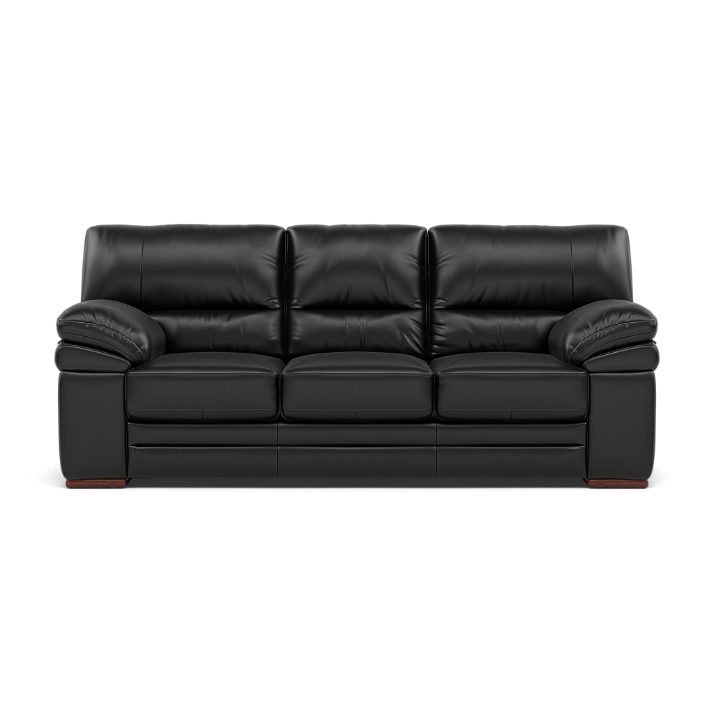 Gino 3 Seater Sofa - 3 Seater Sofa Cat 60 3 Seater Sofas Sterling Home 22 Cat-60/22 Montana Jet Black Wooden Feet