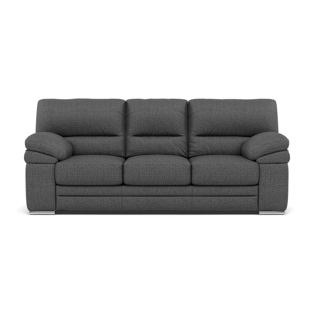 Gino 3 Seater Sofa - 3 Seater Sofa F8 3 Seater Sofas Sterling Home 14 Hopsack Charcoal 70006 Metal Feet