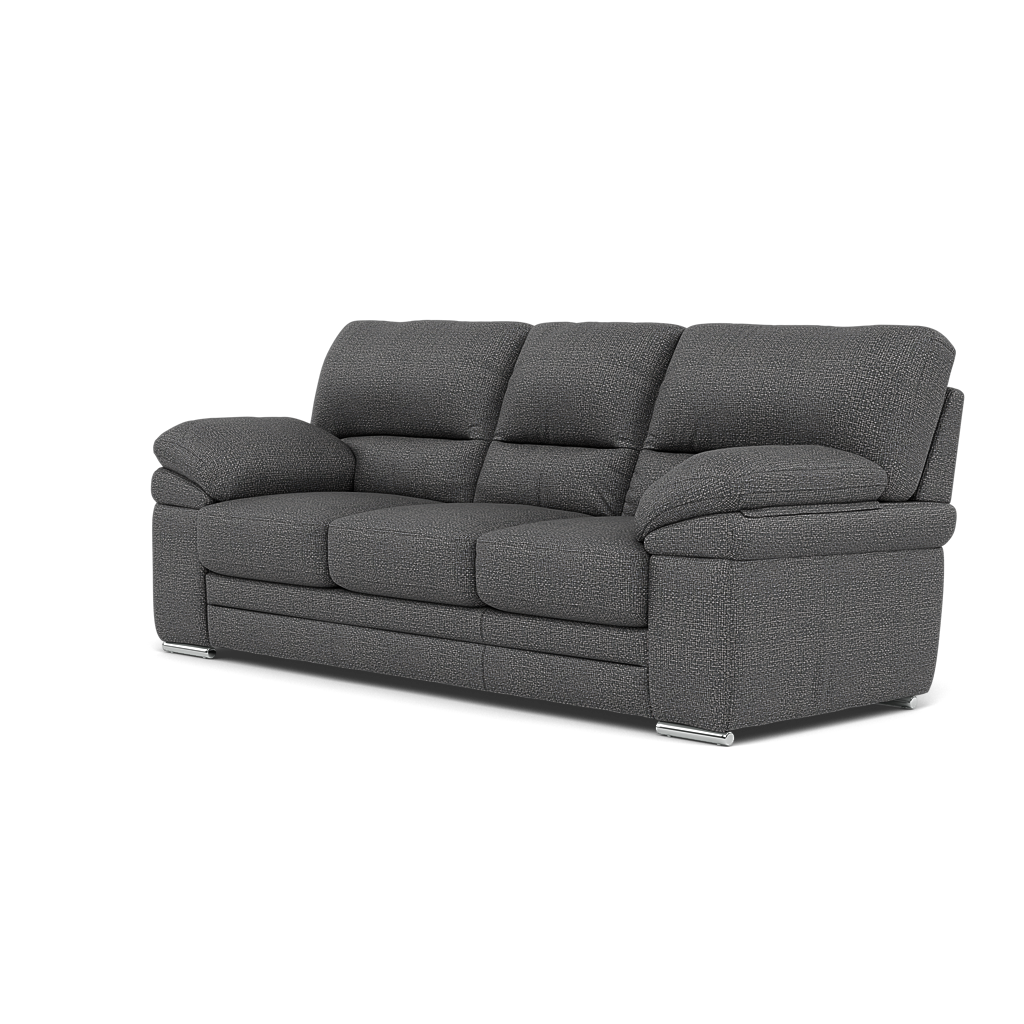 Gino 3 Seater Sofa - 3 Seater Sofa F8 — Hopsack Charcoal 70006 / Metal Feet, gallery image 3