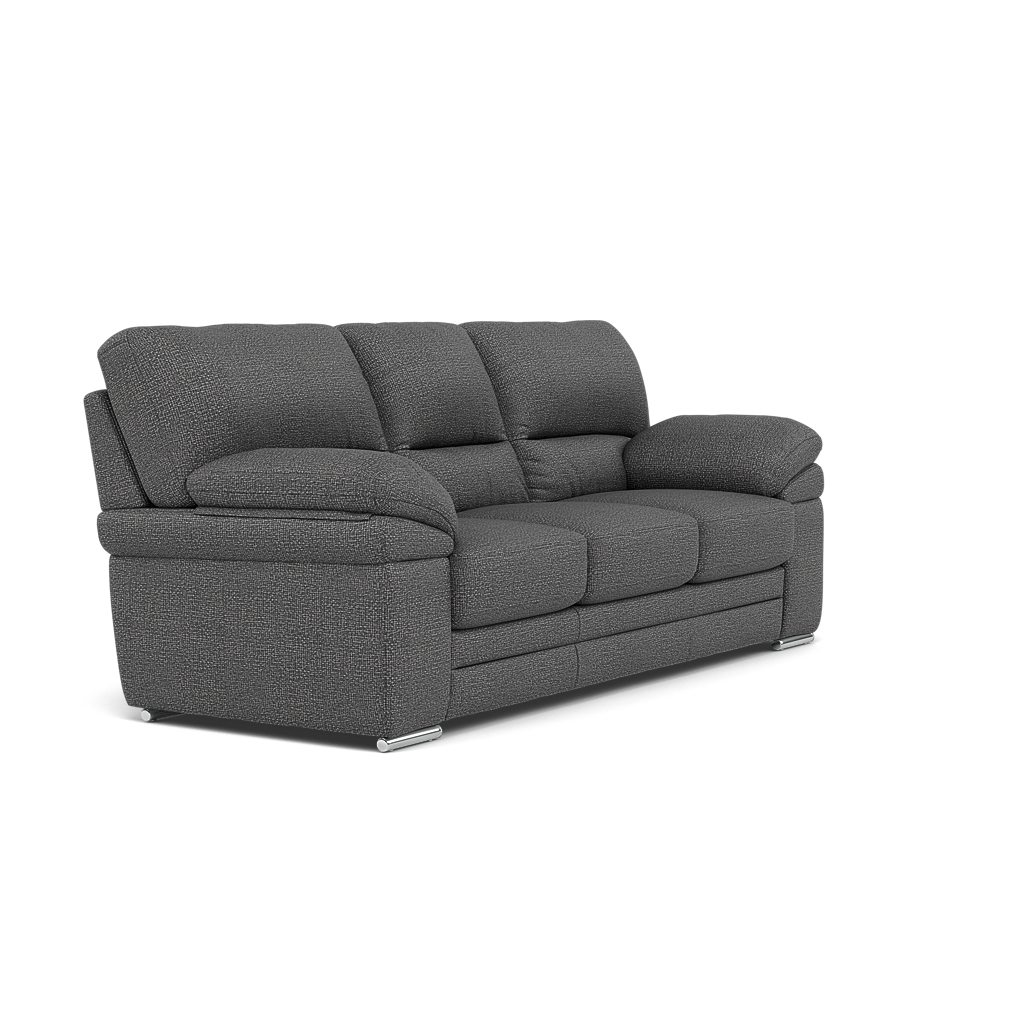 Gino 3 Seater Sofa - 3 Seater Sofa F8 — Hopsack Charcoal 70006 / Metal Feet, gallery image 1