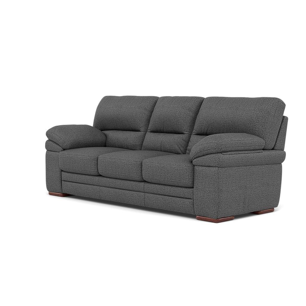 Gino 3 Seater Sofa - 3 Seater Sofa F8 — Hopsack Charcoal 70006 / Wooden Feet, gallery image 3