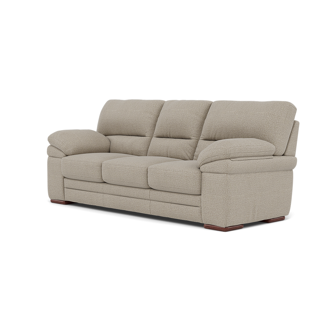 Gino 3 Seater Sofa - 3 Seater Sofa F8 — Hopsack Linen 70004 / Wooden Feet, gallery image 3
