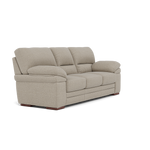 Gino 3 Seater Sofa - 3 Seater Sofa F8 — Hopsack Linen 70004 / Wooden Feet, gallery image 1