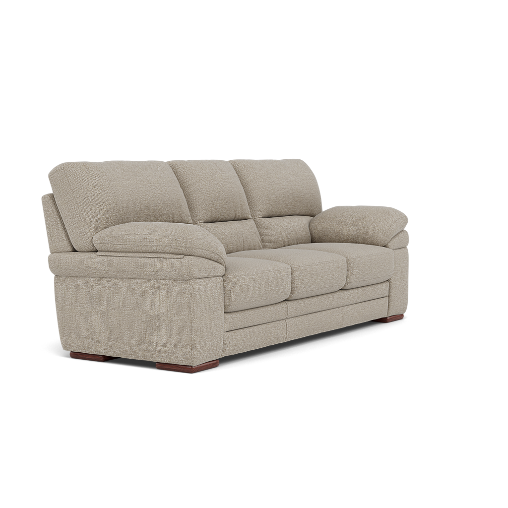 Gino 3 Seater Sofa - 3 Seater Sofa F8 — Hopsack Linen 70004 / Wooden Feet, gallery image 1