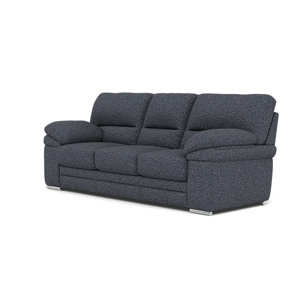 Gino 3 Seater Sofa - 3 Seater Sofa F8 — Hopsack Midnight 70005 / Metal Feet, gallery image 3