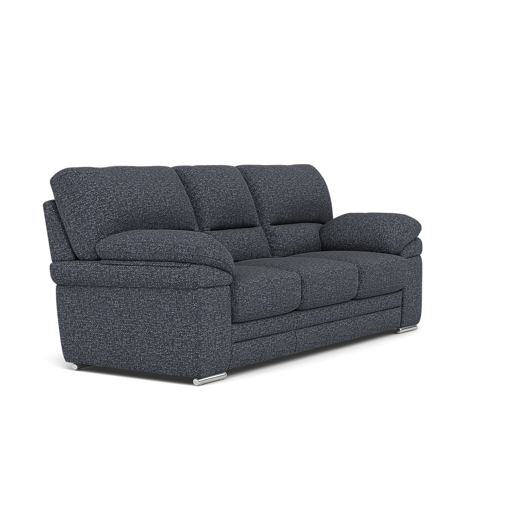 Gino 3 Seater Sofa - 3 Seater Sofa F8 — Hopsack Midnight 70005 / Metal Feet, gallery image 1