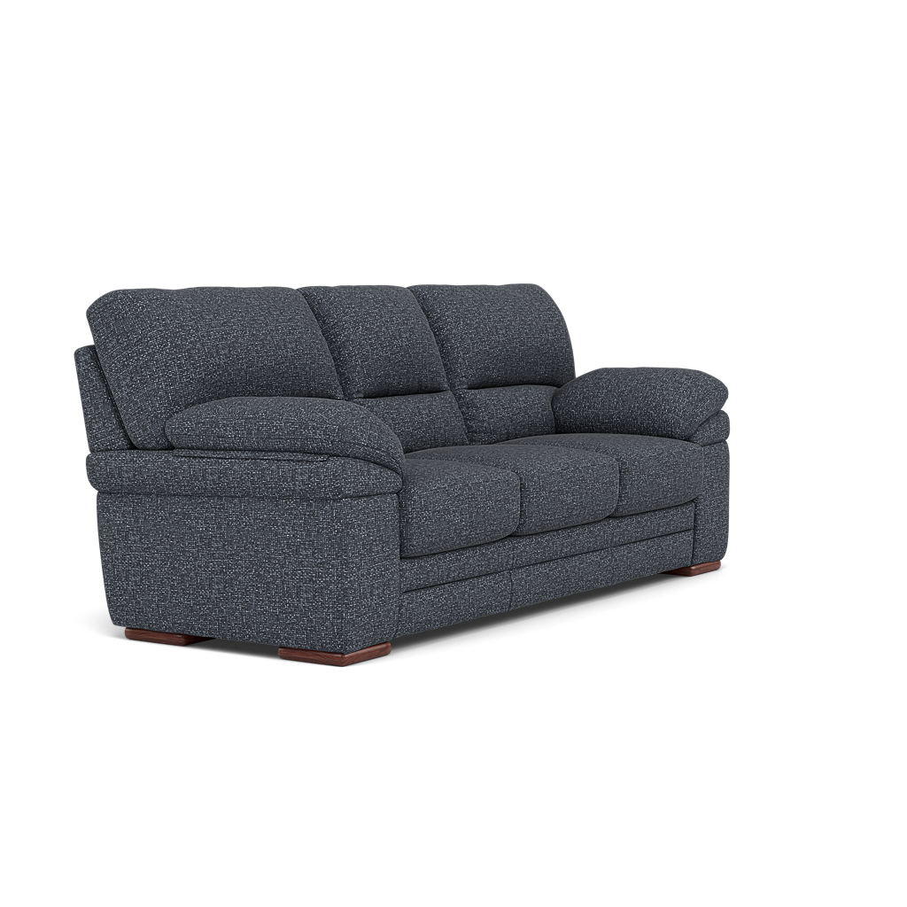 Gino 3 Seater Sofa - 3 Seater Sofa F8 — Hopsack Midnight 70005 / Wooden Feet, gallery image 1