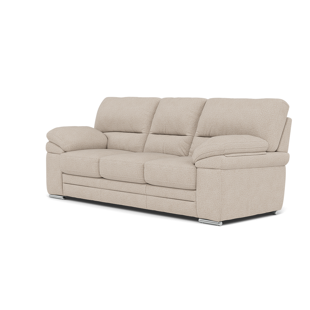 Gino 3 Seater Sofa - 3 Seater Sofa F8 — Hopsack Natural 70002 / Metal Feet, gallery image 3