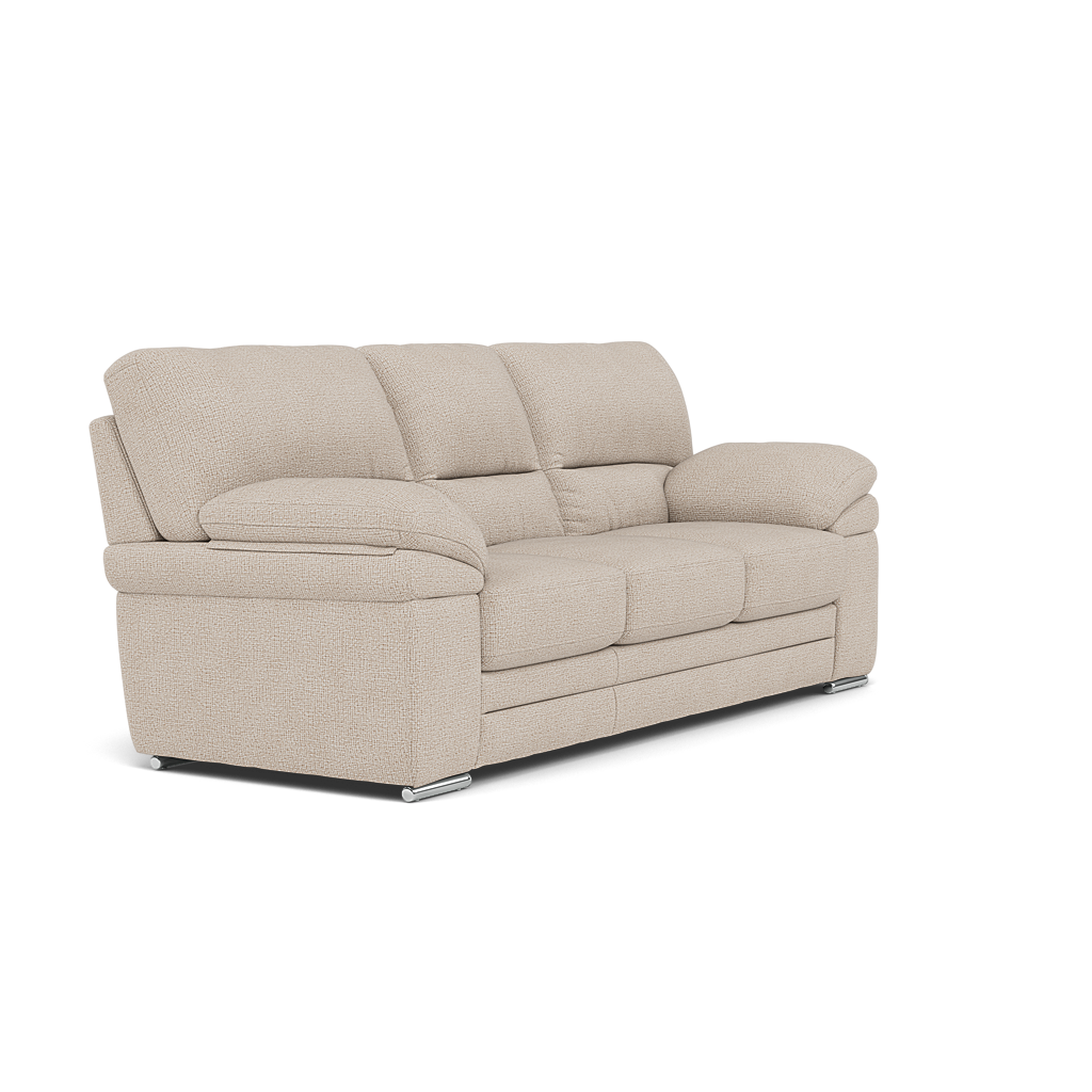 Gino 3 Seater Sofa - 3 Seater Sofa F8 — Hopsack Natural 70002 / Metal Feet, gallery image 1