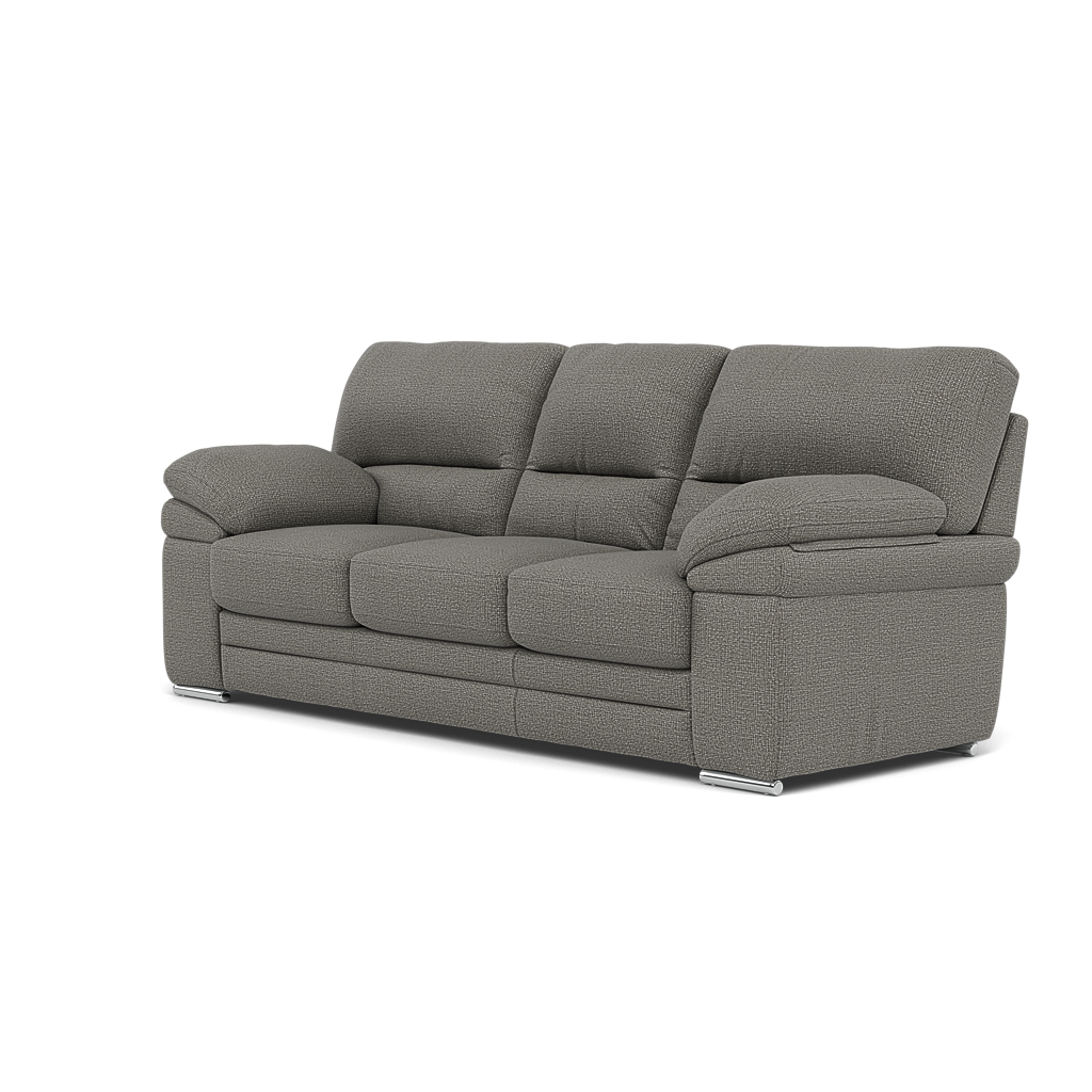 Gino 3 Seater Sofa - 3 Seater Sofa F8 — Hopsack Platinum 70003 / Metal Feet, gallery image 3