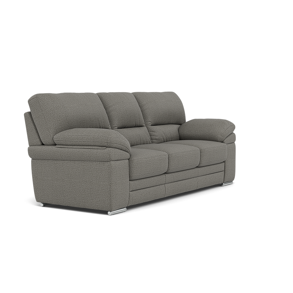 Gino 3 Seater Sofa - 3 Seater Sofa F8 — Hopsack Platinum 70003 / Metal Feet, gallery image 1