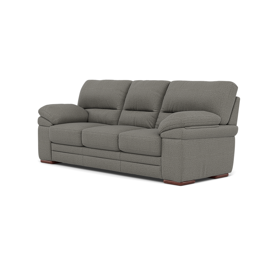 Gino 3 Seater Sofa - 3 Seater Sofa F8 — Hopsack Platinum 70003 / Wooden Feet, gallery image 3