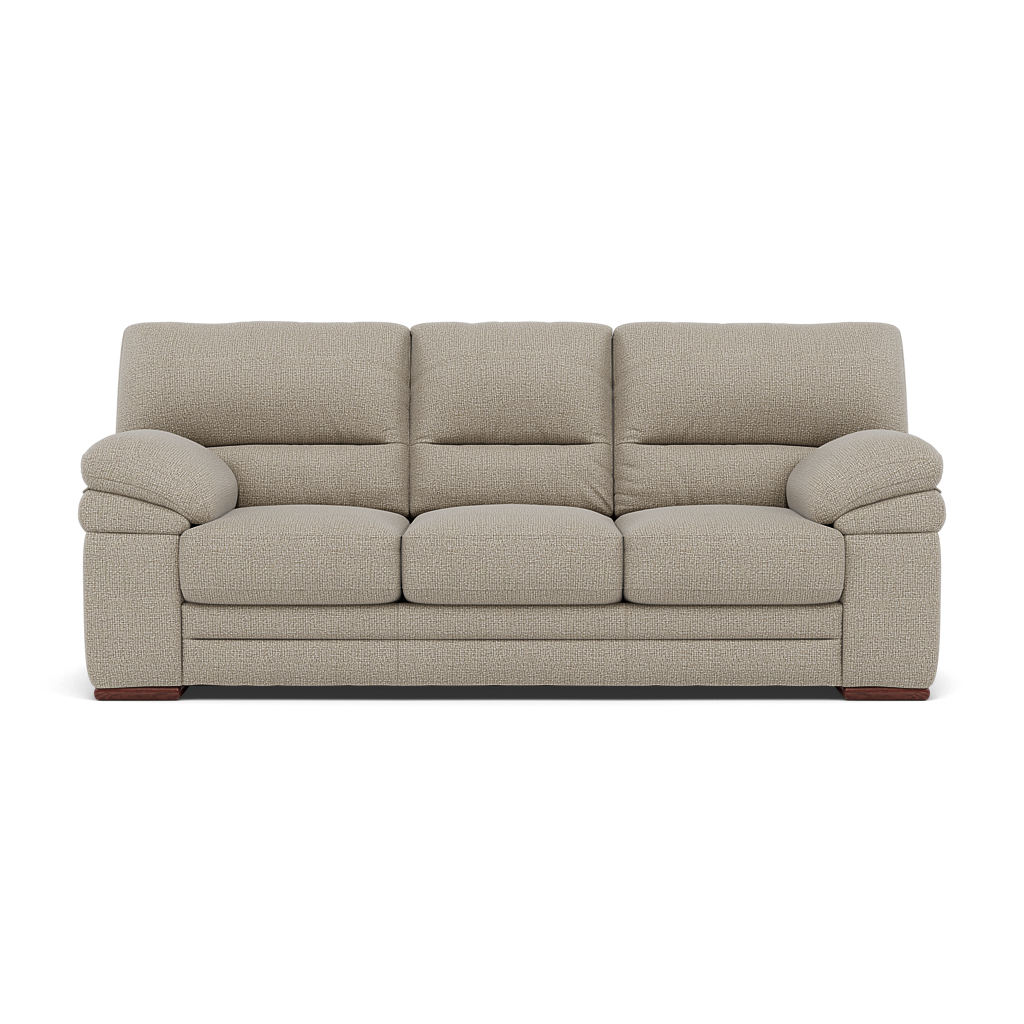 Gino 3 Seater Sofa - 3 Seater Sofa F8 3 Seater Sofas Sterling Home 11 Hopsack Linen 70004 Wooden Feet