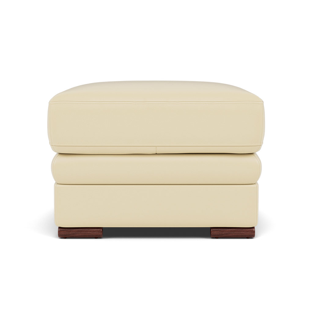 Gino Footstool - Footstool Cat 60 Sterling Home 2 Cat-60/02 Montana Cool Cream Wooden Feet