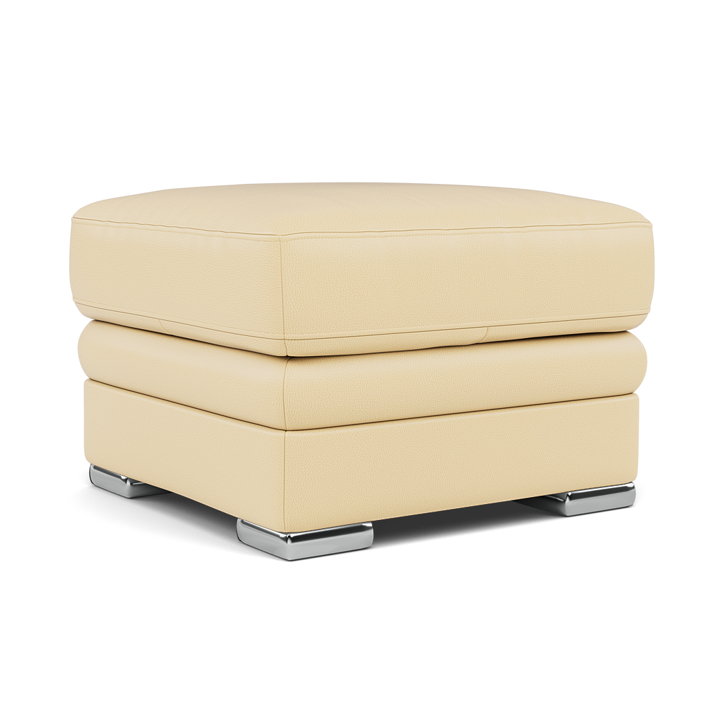 Gino Footstool - Footstool Cat 60 — Cat-60/04 Montana Vanilla Cream / Metal Feet, gallery image 1
