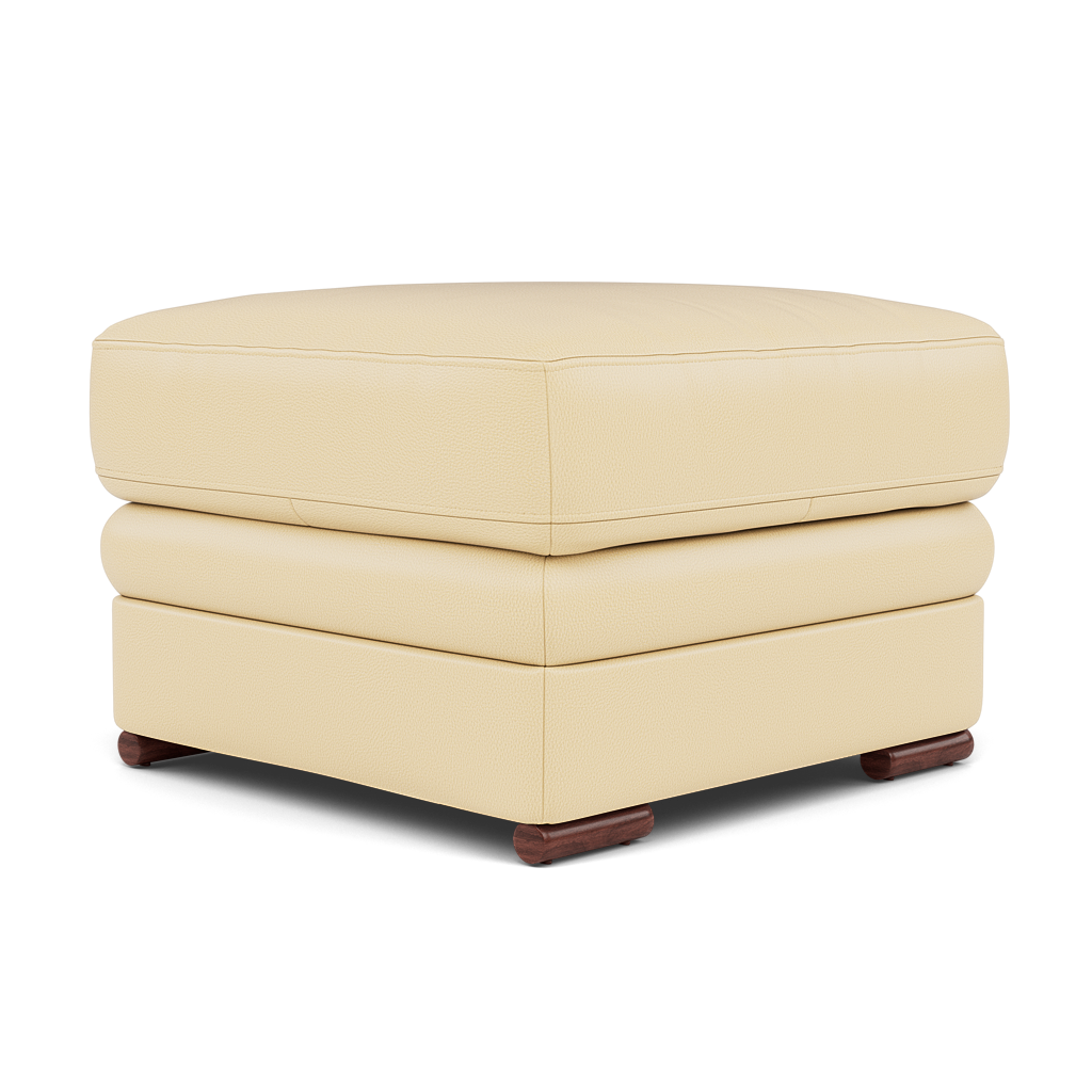 Gino Footstool - Footstool Cat 60 — Cat-60/04 Montana Vanilla Cream / Wooden Feet, gallery image 3