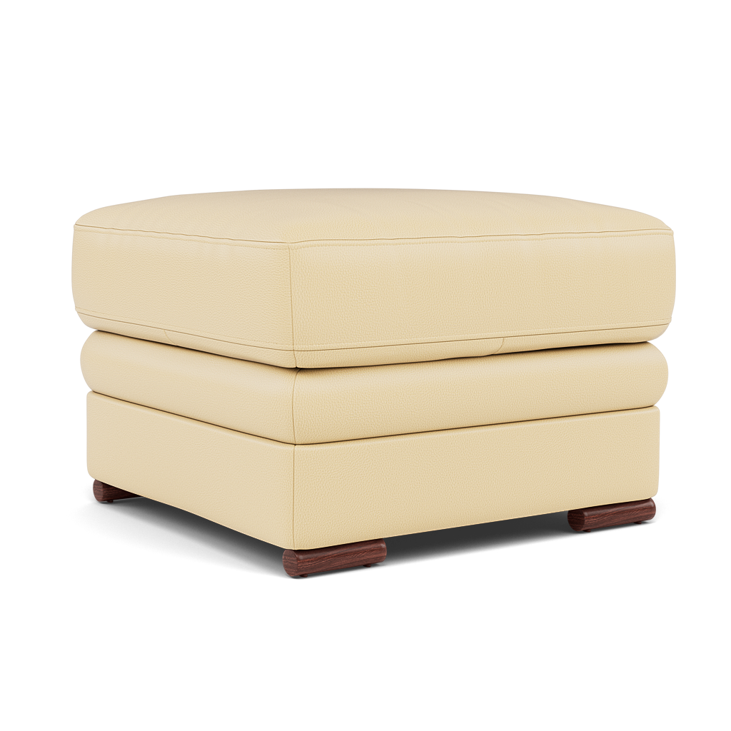 Gino Footstool - Footstool Cat 60 — Cat-60/04 Montana Vanilla Cream / Wooden Feet, gallery image 1