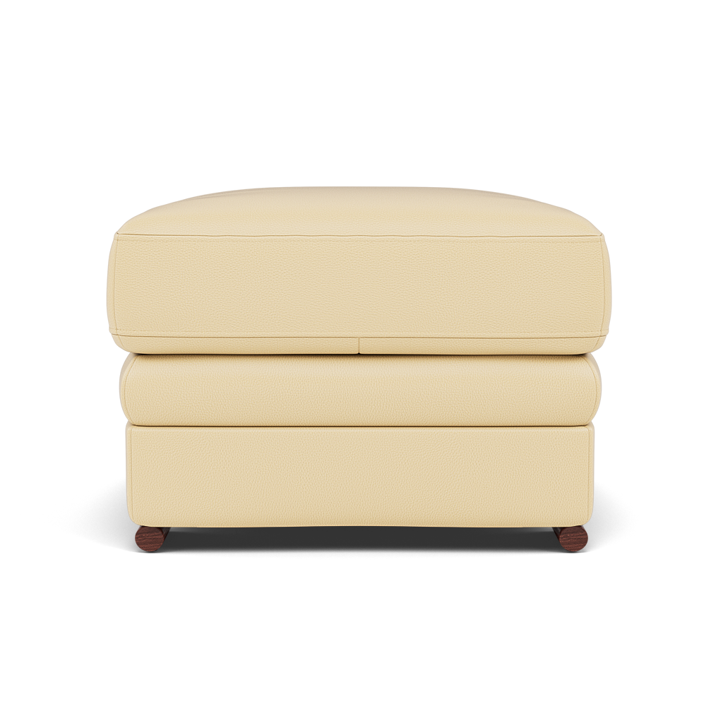 Gino Footstool - Footstool Cat 60 — Cat-60/04 Montana Vanilla Cream / Wooden Feet, gallery image 2