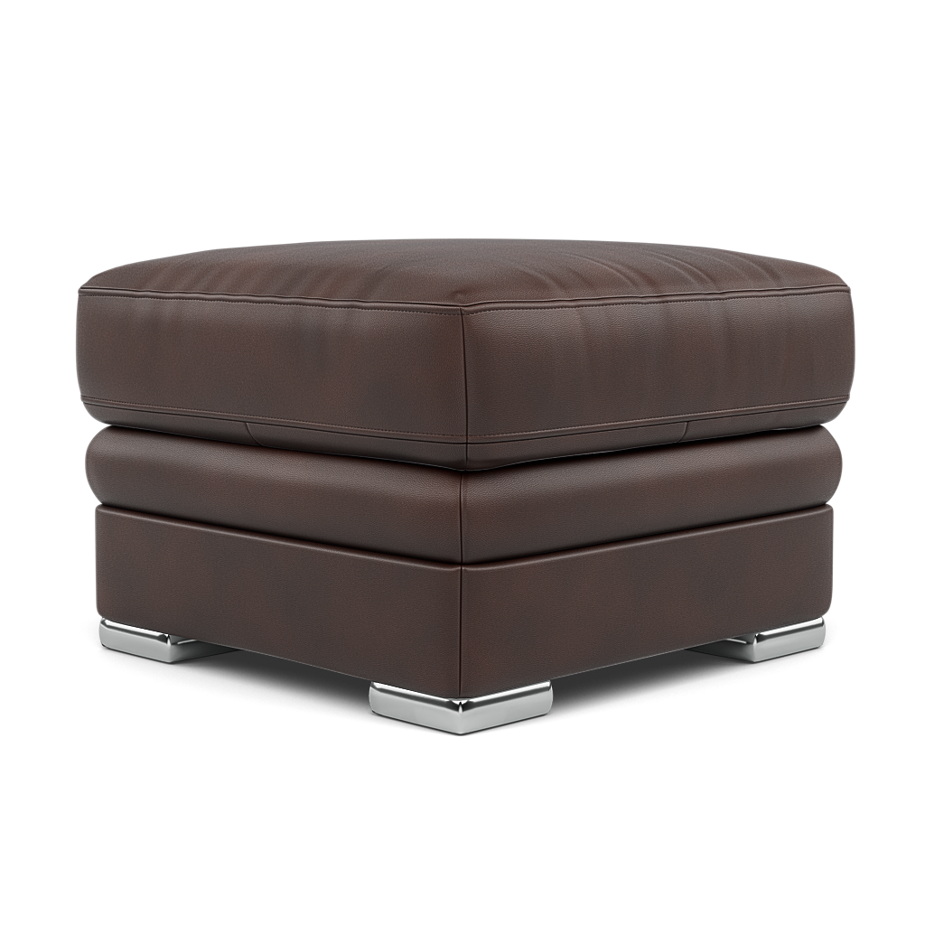 Gino Footstool - Footstool Cat 60 — Cat-60/08 Montana Chocolate / Metal Feet, gallery image 3