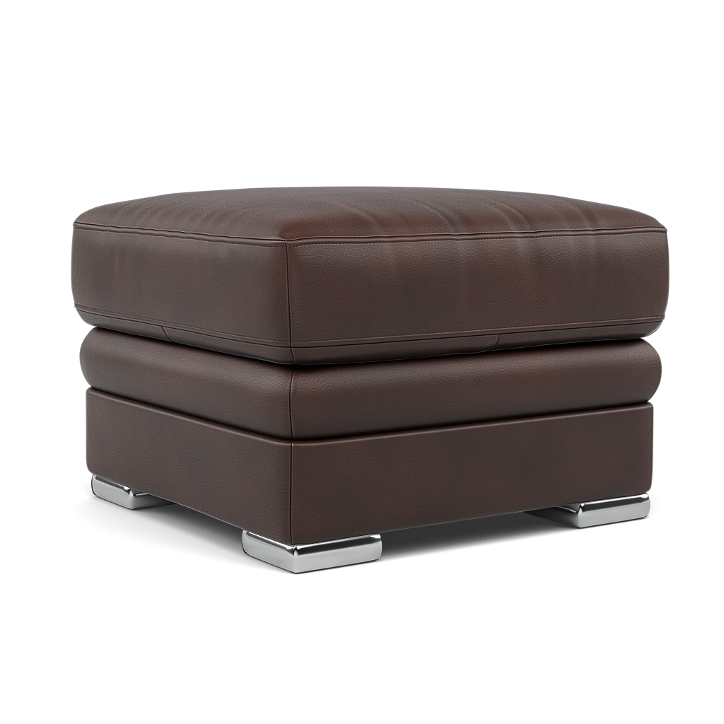 Gino Footstool - Footstool Cat 60 — Cat-60/08 Montana Chocolate / Metal Feet, gallery image 1