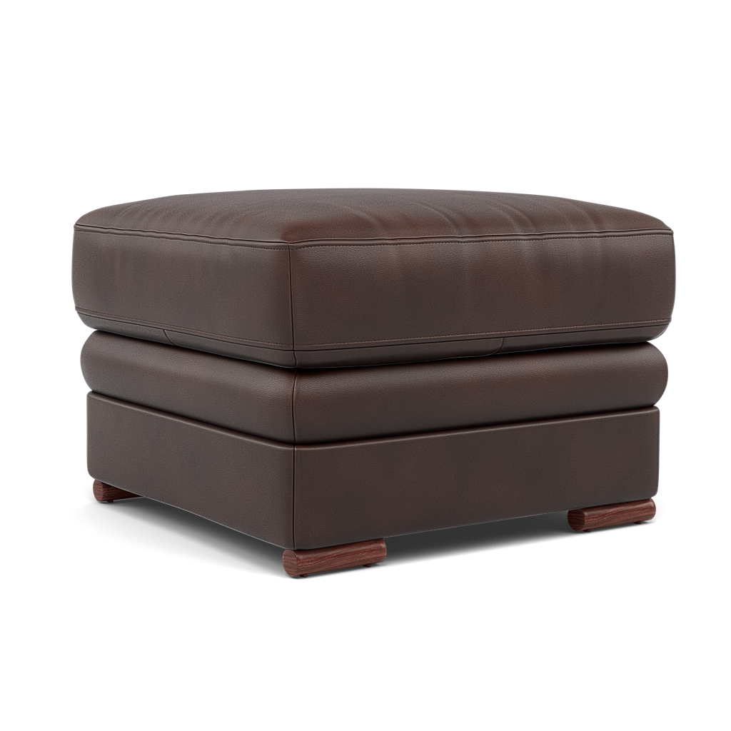 Gino Footstool - Footstool Cat 60 — Cat-60/08 Montana Chocolate / Wooden Feet, gallery image 1