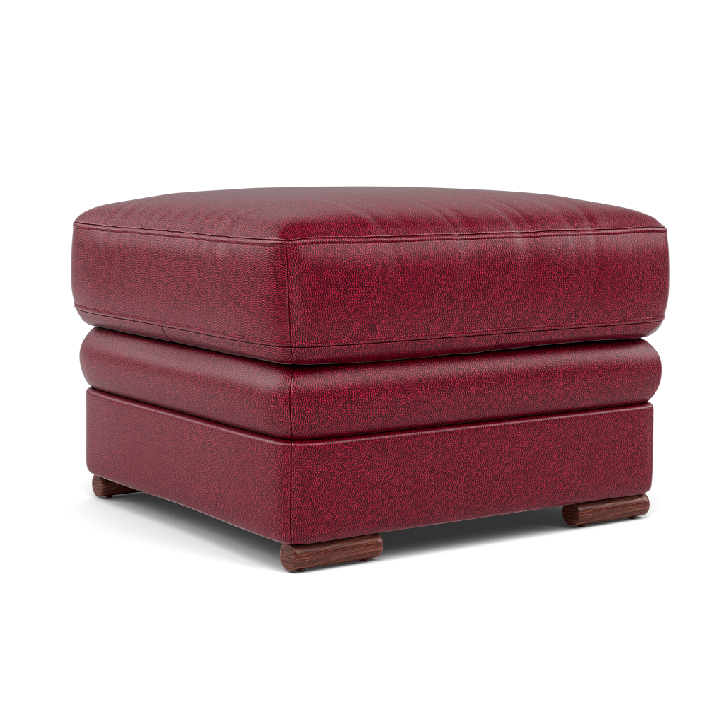 Gino Footstool - Footstool Cat 60 — Cat-60/13 Montana Cranberry / Wooden Feet, gallery image 1