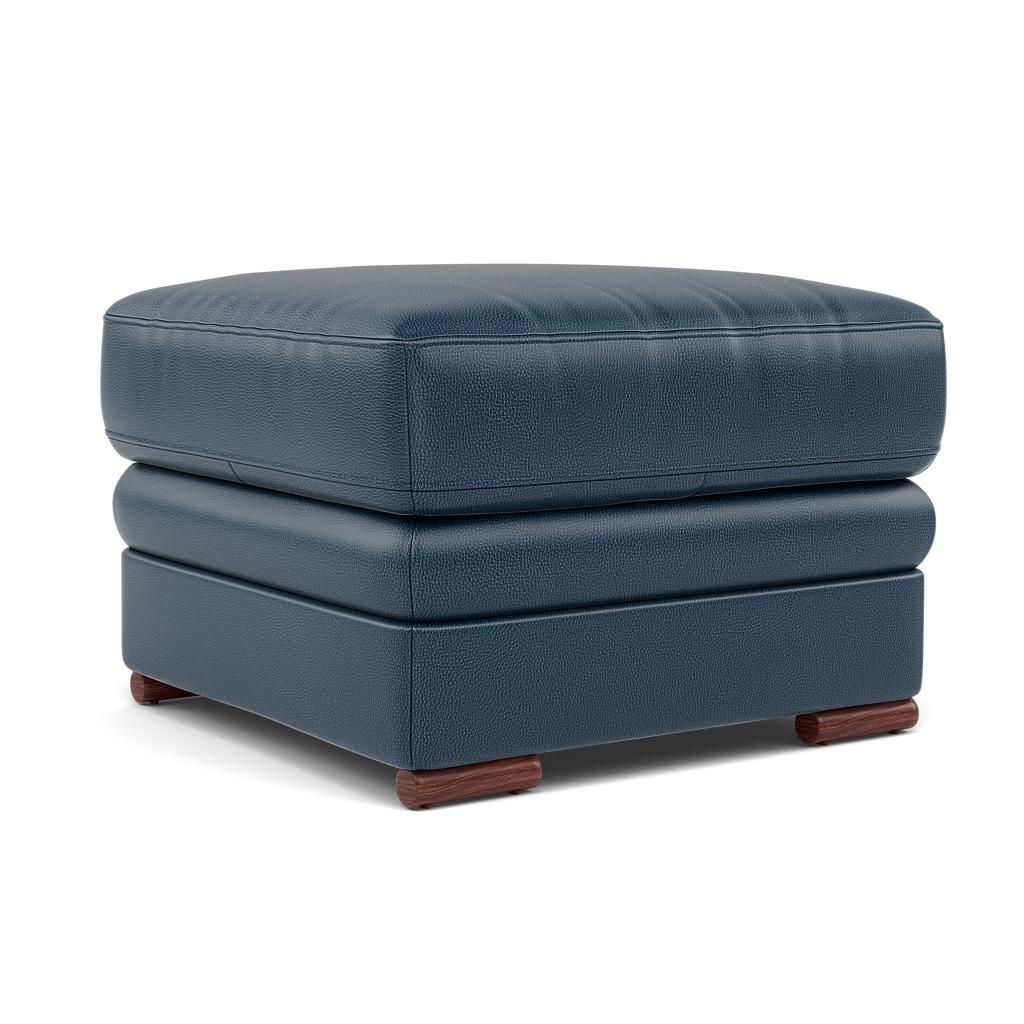 Gino Footstool - Footstool Cat 60 — Cat-60/17 Montana Ocean / Wooden Feet, gallery image 1