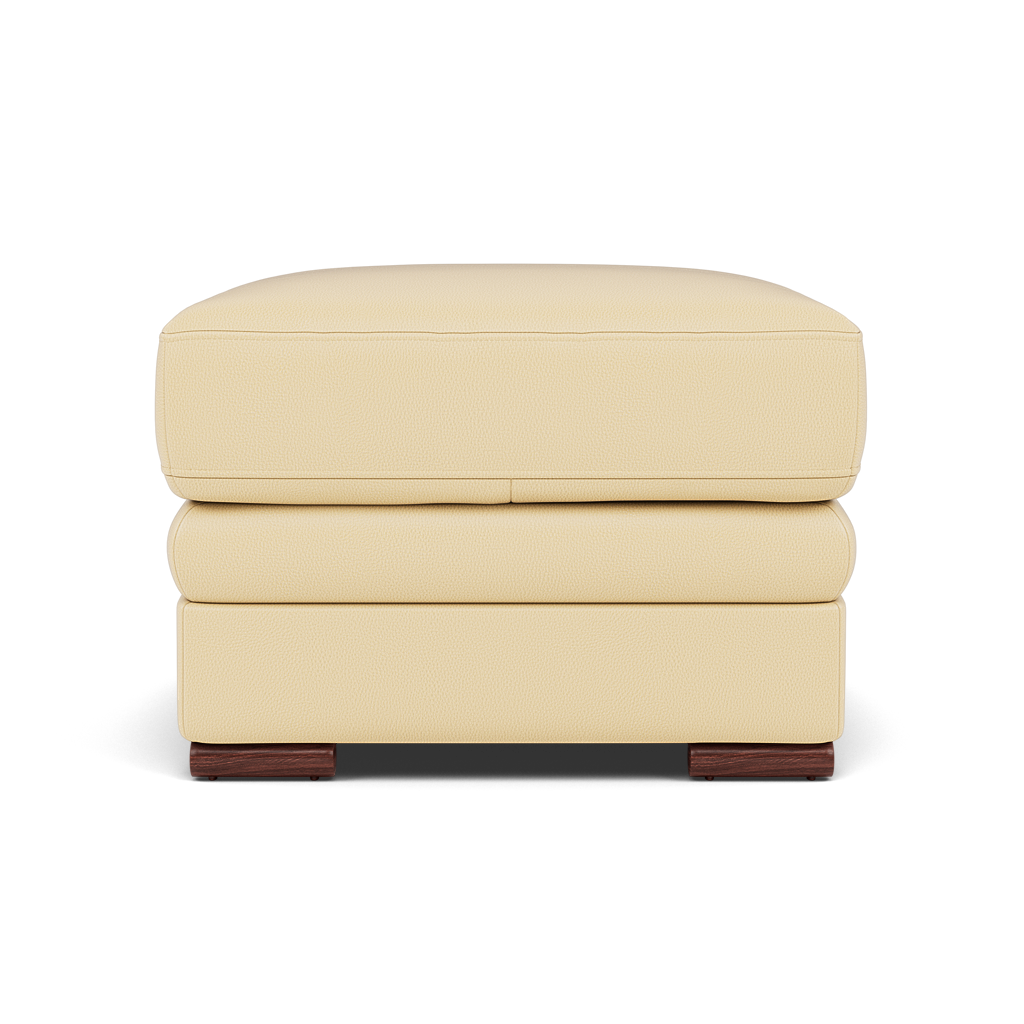 Gino Footstool - Footstool Cat 60 Sterling Home 4 Cat-60/04 Montana Vanilla Cream Wooden Feet