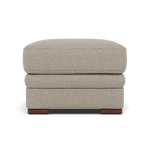 Gino Footstool - Footstool F8 Sterling Home 10 Hopsack Linen 70004 Wooden Feet