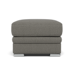 Gino Footstool - Footstool F8 Sterling Home 7 Hopsack Platinum 70003 Metal Feet