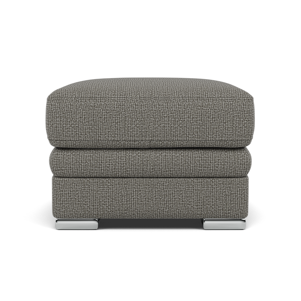 Gino Footstool - Footstool F8 Sterling Home 7 Hopsack Platinum 70003 Metal Feet
