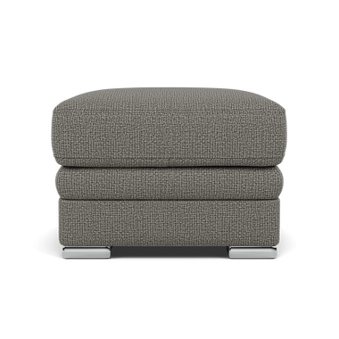 Gino Footstool - Footstool F8 Sterling Home 7 Hopsack Platinum 70003 Metal Feet