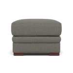 Gino Footstool - Footstool F8 Sterling Home 8 Hopsack Platinum 70003 Wooden Feet