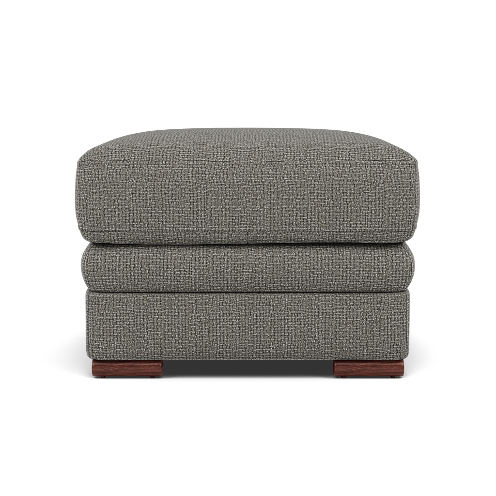 Gino Footstool - Footstool F8 Sterling Home 8 Hopsack Platinum 70003 Wooden Feet