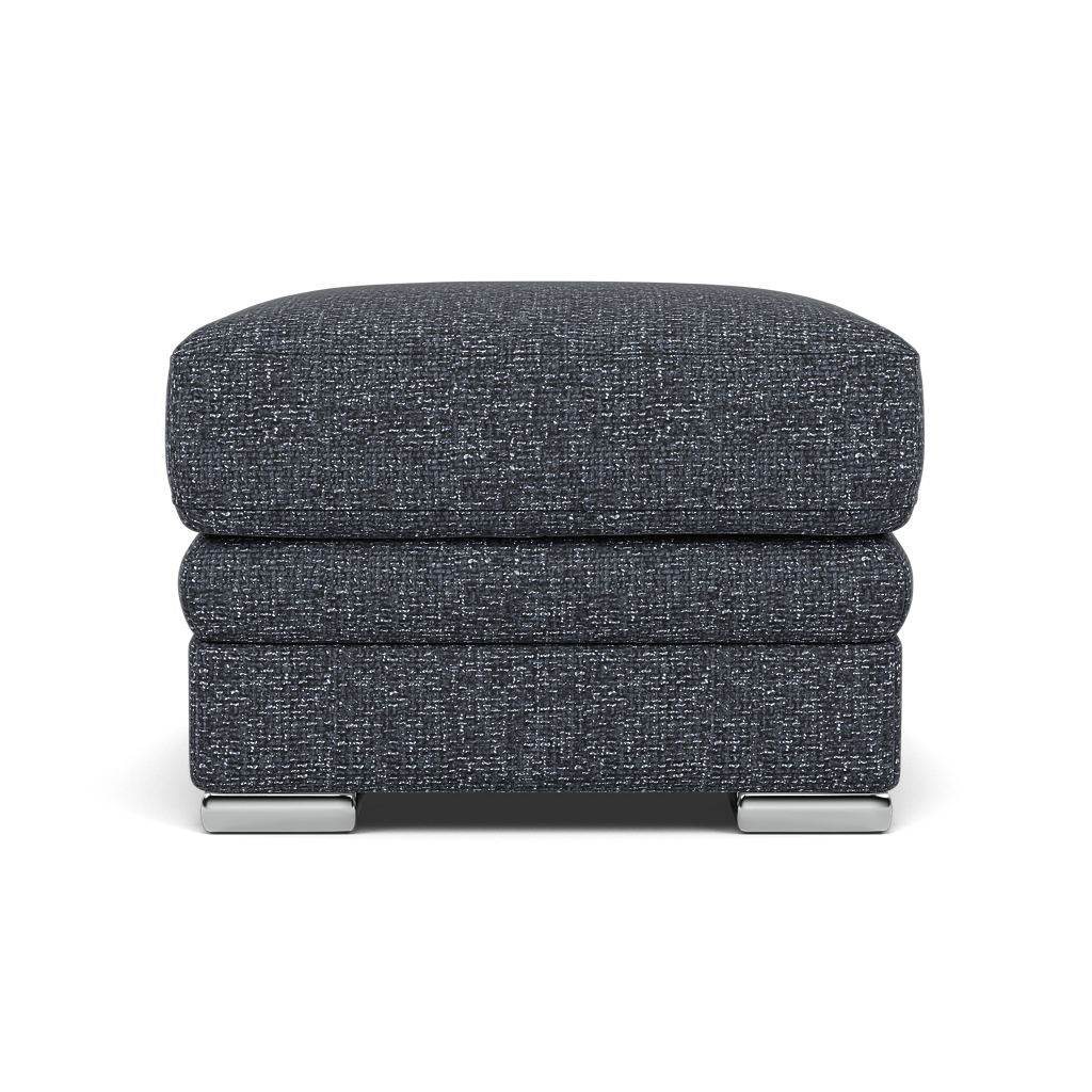 Gino Footstool - Footstool F8 Sterling Home 11 Hopsack Midnight 70005 Metal Feet