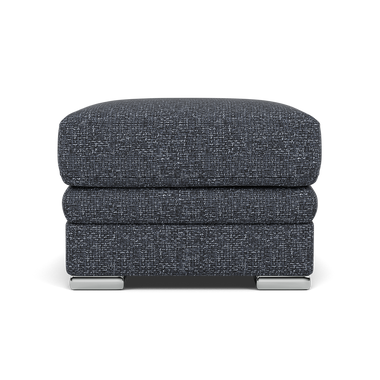 Gino Footstool - Footstool F8 Sterling Home 11 Hopsack Midnight 70005 Metal Feet