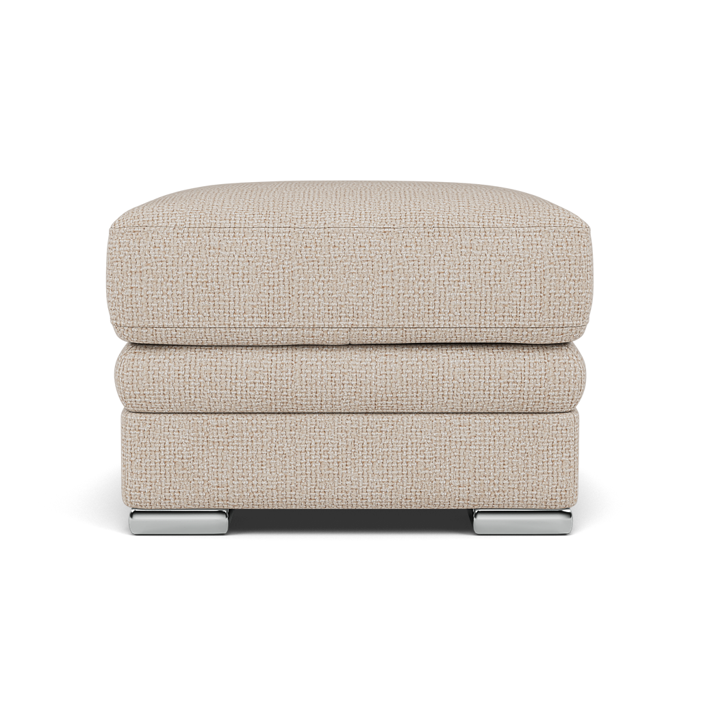 Gino Footstool - Footstool F8 Sterling Home 5 Hopsack Natural 70002 Metal Feet