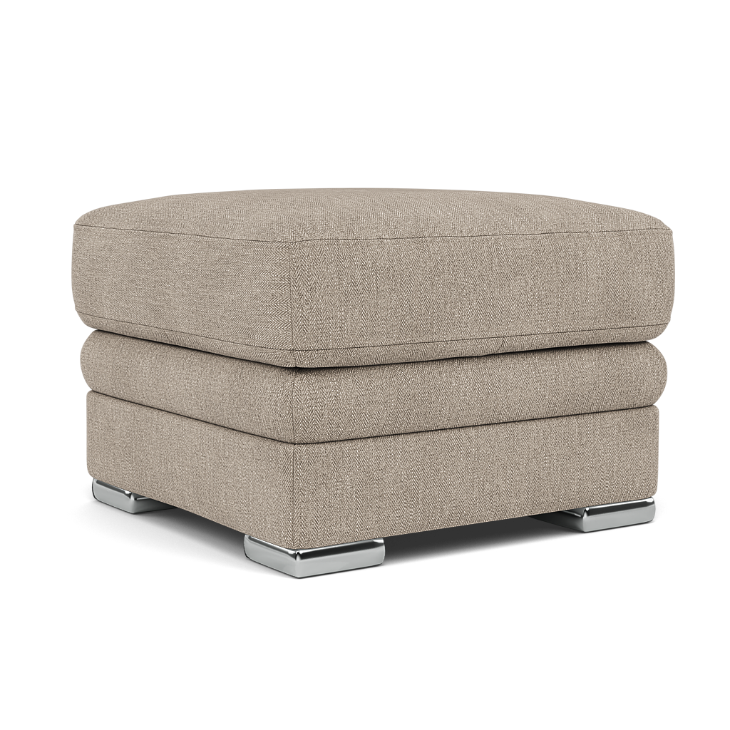 Gino Footstool - Footstool F8 — Darwin Mink 50366 / Metal Feet, gallery image 1