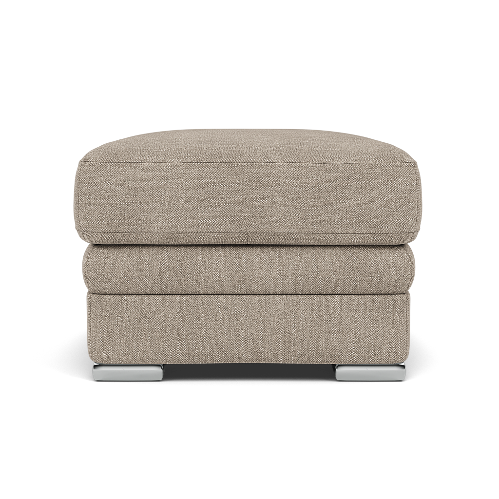 Gino Footstool - Footstool F8 — Darwin Mink 50366 / Metal Feet, gallery image 2