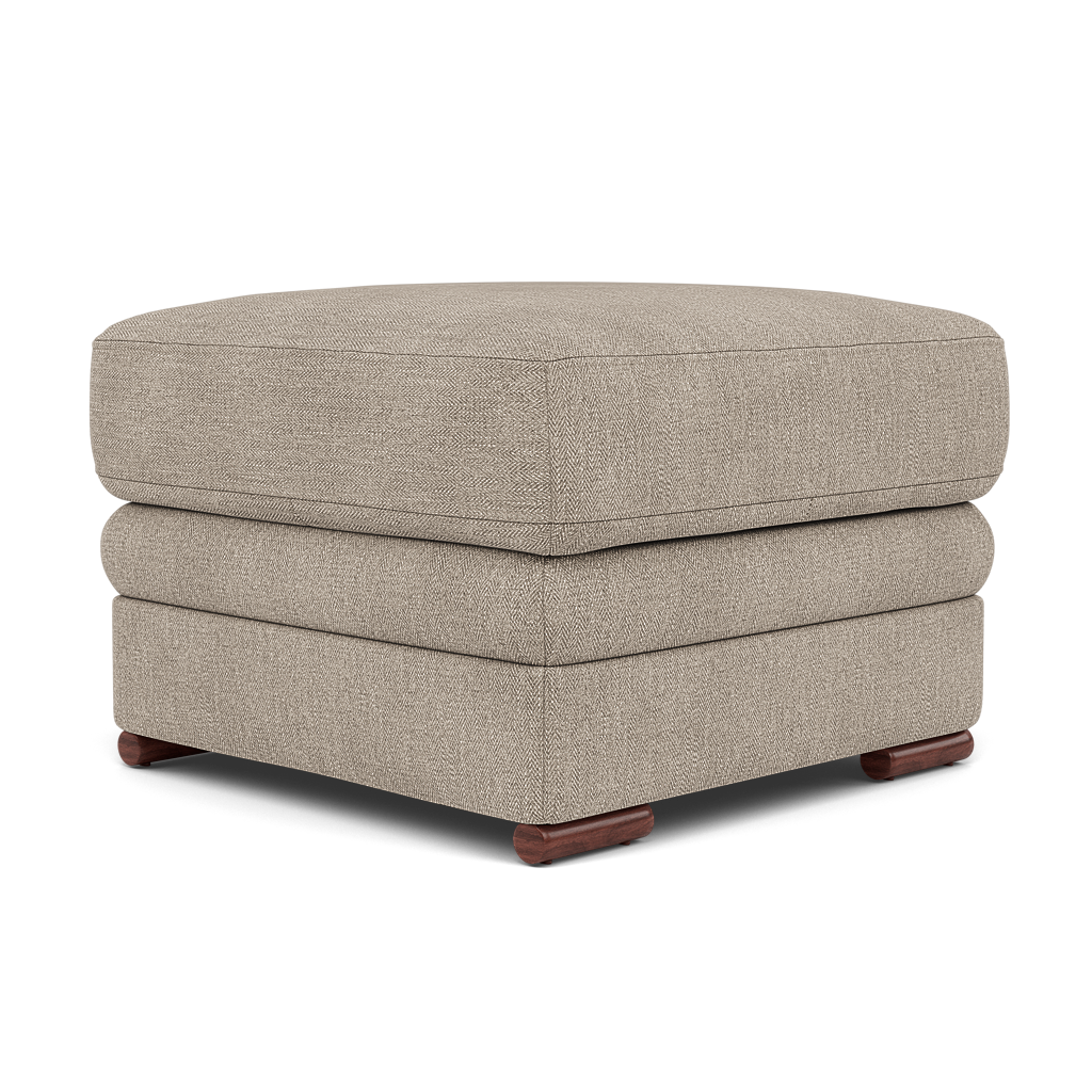 Gino Footstool - Footstool F8 — Darwin Mink 50366 / Wooden Feet, gallery image 3