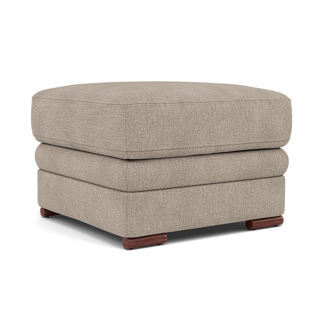 Gino Footstool - Footstool F8 — Darwin Mink 50366 / Wooden Feet, gallery image 1