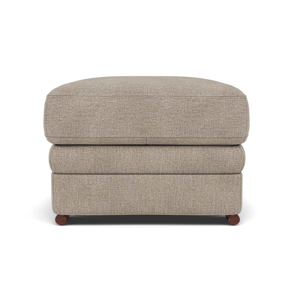 Gino Footstool - Footstool F8 — Darwin Mink 50366 / Wooden Feet, gallery image 2