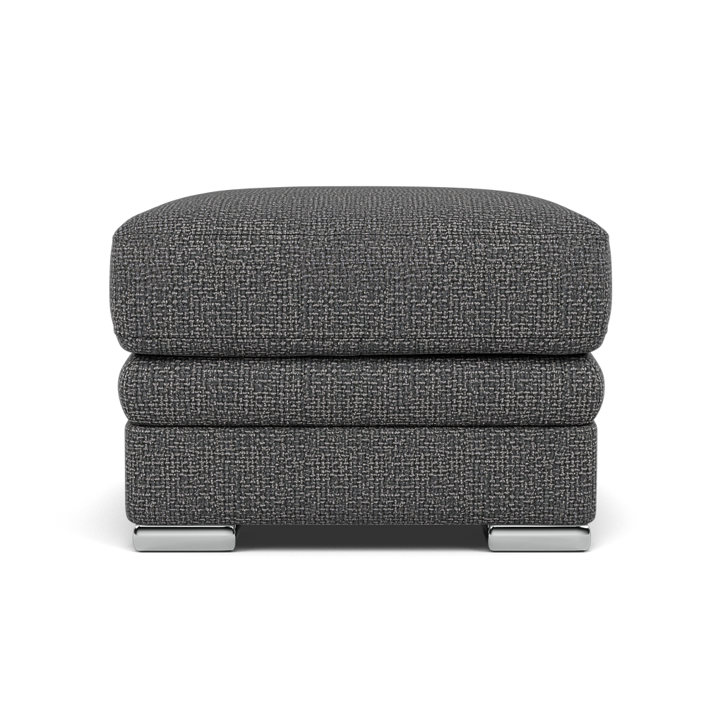 Gino Footstool - Footstool F8 Sterling Home 13 Hopsack Charcoal 70006 Metal Feet