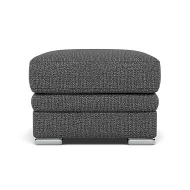 Gino Footstool - Footstool F8 Sterling Home 13 Hopsack Charcoal 70006 Metal Feet