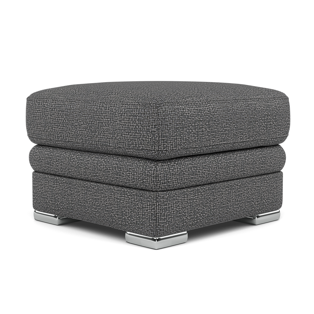 Gino Footstool - Footstool F8 — Hopsack Charcoal 70006 / Metal Feet, gallery image 3