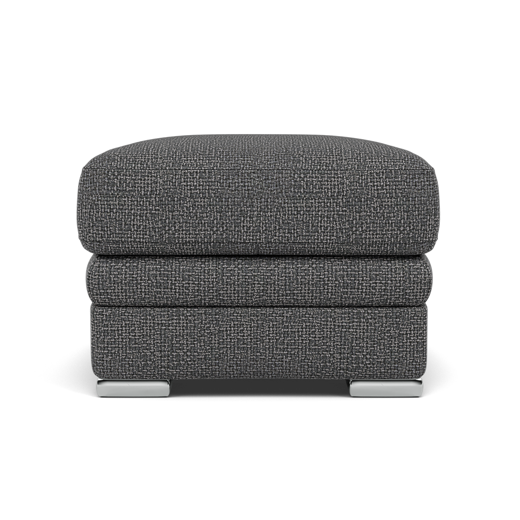 Gino Footstool - Footstool F8 — Hopsack Charcoal 70006 / Metal Feet, gallery image 2
