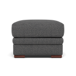 Gino Footstool - Footstool F8 Sterling Home 14 Hopsack Charcoal 70006 Wooden Feet